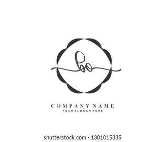 BO handwriting initial  logo vector