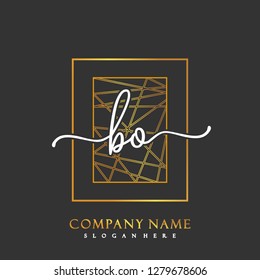 BO Initial Handwriting logo template vector