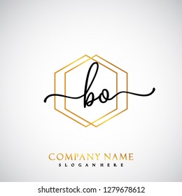 BO Initial Handwriting logo template vector