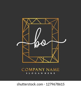 BO Initial Handwriting logo template vector