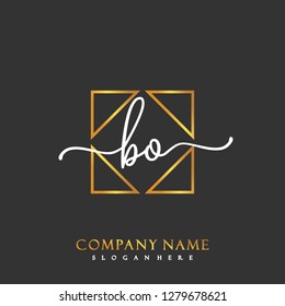 BO Initial Handwriting logo template vector