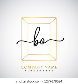 BO Initial Handwriting logo template vector