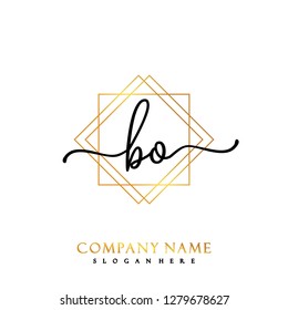 BO Initial Handwriting logo template vector