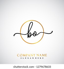 BO Initial Handwriting logo template vector