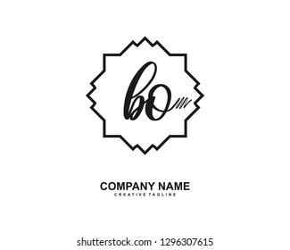 BO Initial Handwriting Logo Template Vector