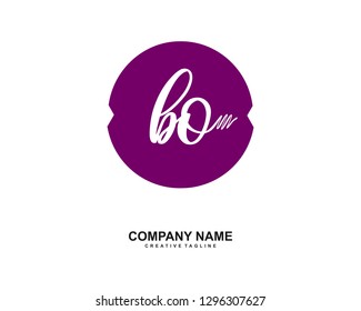 BO Initial Handwriting Logo Template Vector
