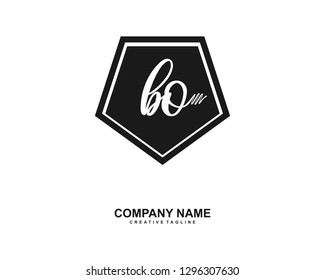 BO Initial Handwriting Logo Template Vector