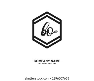 BO Initial Handwriting Logo Template Vector