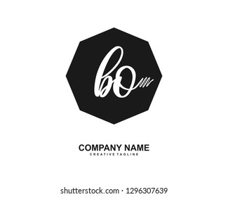 BO Initial Handwriting Logo Template Vector