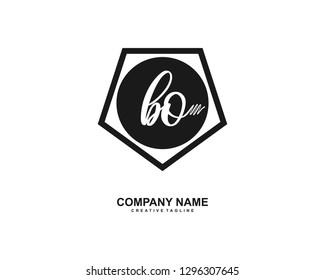 BO Initial Handwriting Logo Template Vector