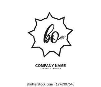 BO Initial Handwriting Logo Template Vector