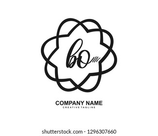 BO Initial Handwriting Logo Template Vector