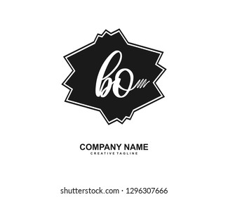 BO Initial Handwriting Logo Template Vector