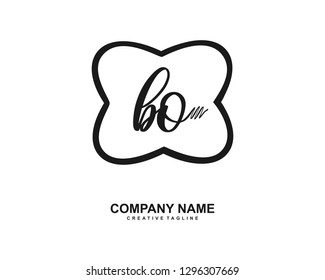 BO Initial Handwriting Logo Template Vector