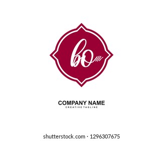 BO Initial Handwriting Logo Template Vector