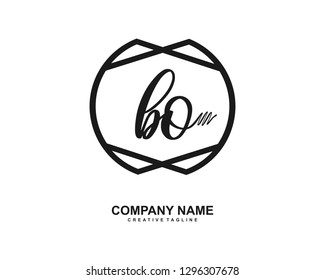 BO Initial Handwriting Logo Template Vector