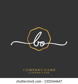 BO Initial handwriting logo template