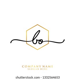 BO Initial handwriting logo template
