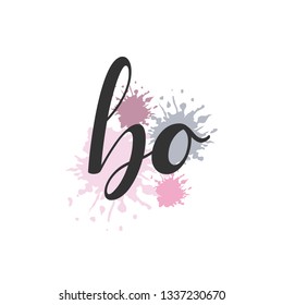 BO  Initial Handwriting logo template vector