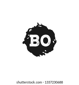BO  Initial Handwriting logo template vector