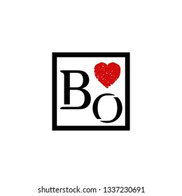 BO  Initial Handwriting logo template vector