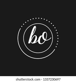 BO  Initial Handwriting logo template vector