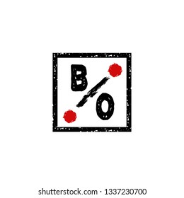 BO  Initial Handwriting logo template vector