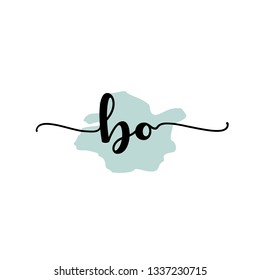 BO  Initial Handwriting logo template vector