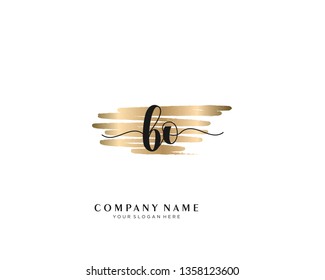  BO initial handwriting logo template vector