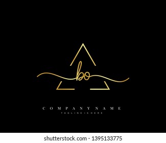 BO initial handwriting logo template vector