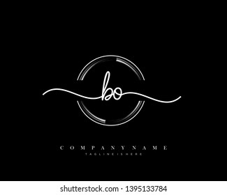 BO initial handwriting logo template vector
