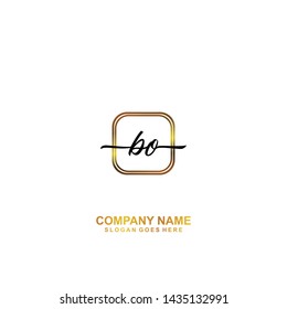 BO Initial handwriting logo template vector