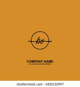 BO Initial handwriting logo template vector