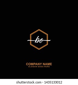 BO Initial handwriting logo template vector