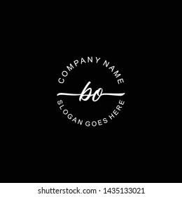 BO Initial handwriting logo template vector