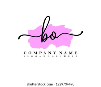BO Initial handwriting logo vector