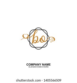 BO Initial handwriting logo vector