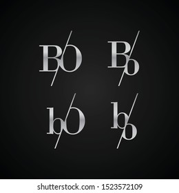 BO initial letter elegant symbol template vector for creative label packaging brand wedding invitations business black and silver color based