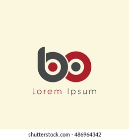 bo initial letter linked lowercase logo. b and o vector template design.