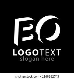 BO initial letter with negative space logo icon vector template
