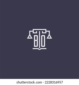 BO initial monogram for lawfirm logo with scales vector image