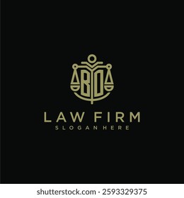 BO initial monogram logo for lawfirm with scale vector design