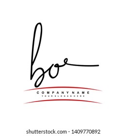 BO initial signature logo. handwriting logo template vector,