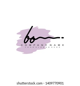 BO initial signature logo. handwriting logo template vector,