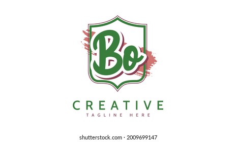 BO Initials, handwriting logo vector