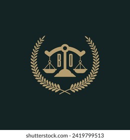 BO initials for law firm logo icon design vector image
