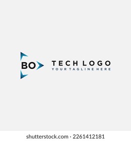 Logo de BO Initials Imágenes vectoriales de stock