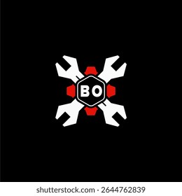 BO Initials Vektor Stok Otomotif Logo Design