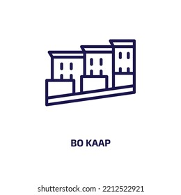 bo kaap icon from culture collection. Thin linear bo kaap, building, africa outline icon isolated on white background. Line vector bo kaap sign, symbol for web and mobile