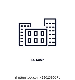 bo kaap icon. Thin line bo kaap icon from culture and civilization collection. Outline vector isolated on white background. Editable bo kaap symbol can be used web and mobile